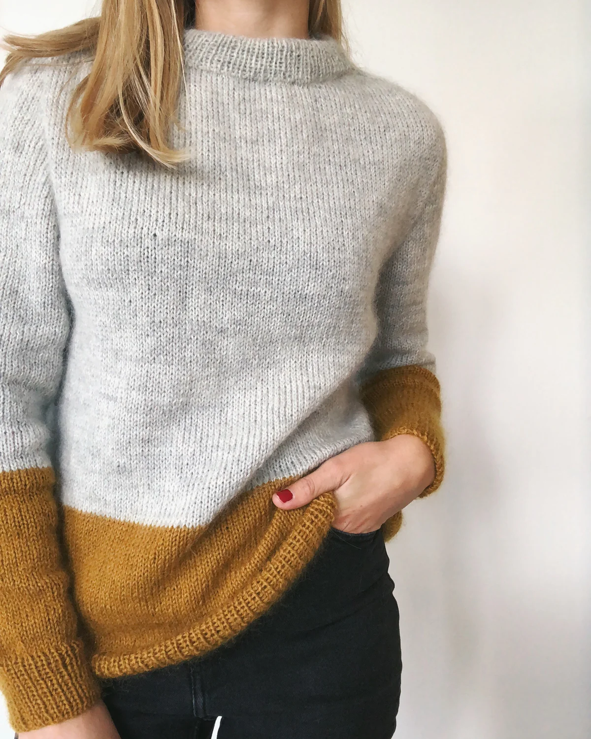 Kontrastsweater - fysisk opskrift